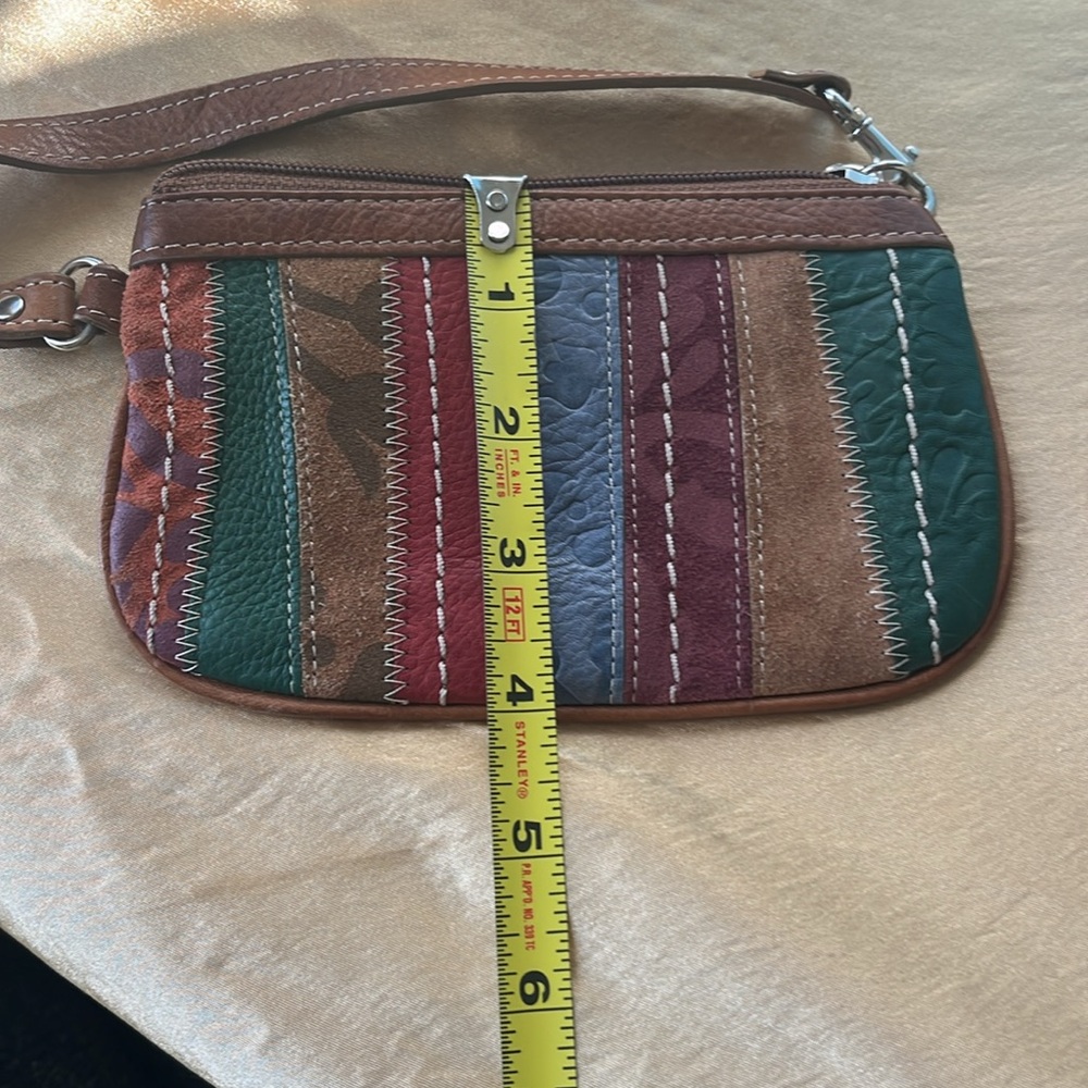 Multicolor Genuine Leather Patchwork Wristlet By … - image 7